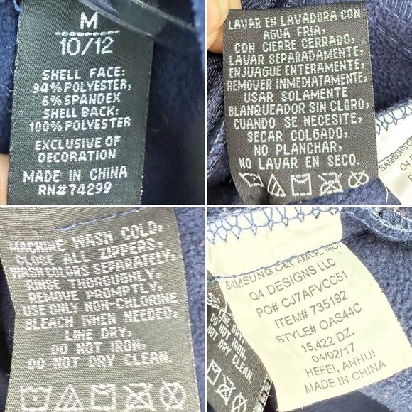 Snozu Jacket Boy M 10/12 Softshell Hooded Full Zip Blue - Picture 11 of 16